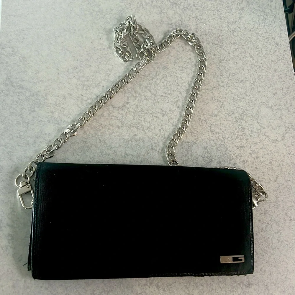 Black Gucci Wallet w/unbranded Chain - Picture 1 of 7